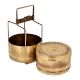 Brass Two Tier Tiffin Box With owner Name Engraved On the Top Container