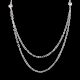 92.5 Sterling Silver Double Layered Necklace With Flower Beads
