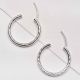 92.5 Sterling Silver Hoop Earrings Textured Bali For Women