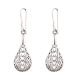 92.5 Sterling Silver Earrings With Floral Filigree Earrings