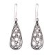 92.5 Sterling Silver Polka Earrings Filigree Dangler Earrings