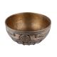 Brass Bowl With Embossed Hand Chiseled  Floral Bands  And Decorated Rim