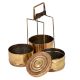 Brass Tiffin Box Three Tier Handmade Lunch Carrier