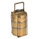 Tall Brass Tiffin Box Three Level Or Container Thin Frame Indian Locking System