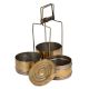 Tall Brass Tiffin Box Three Level Or Container Thin Frame Indian Locking System