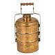 Brass Tiffin Box With Three Containers Small Box Decorative Metal Handle