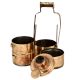 Tall Brass Tiffin Box With Four Container And A small Box On Top
