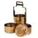 Brass Lunch Box Four Containers And Thick Metal Frame And Handle