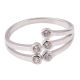 92.5 Sterling Silver Toe Ring Open able American Diamond Studded Branched Married Women Jewelry (Pair)