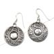 92.5 Sterling Silver Earrings Round Centre With  Filigree Floral Design