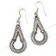 92.5Sterling Silver earrings Elongated Embossed Dotted Design Drop Danglers