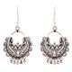 Oxidized 92.5 Sterling Silver Earring Chandbali Engraved Dangler Earrings
