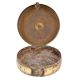 Round Brass Tiffin Box Engraved With Delicate Design With Handle And Latch
