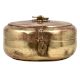Traditional Round Tiffin Box Diamond leafy Design Engraved Lid And Latch