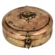 Old brass Round Brass Tiffin Box Engraved Design Handle And Latch