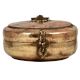Old brass Round Brass Tiffin Box Engraved Design Handle And Latch