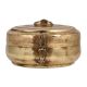 Round Brass Tiffin Box Tribal Design On lid with Handle And lid
