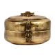 Round Tiffin Box Golden Color Cross Design With Handle and Latch