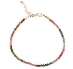 Tourmaline Beaded Bracelet  With Extension Chain