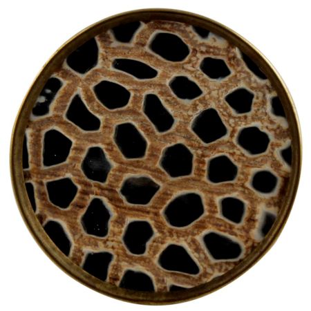 Round Animal Print Horn Brass Cabinet Knobs