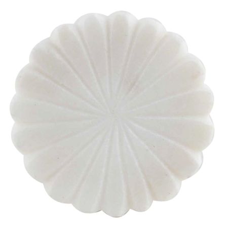 Round White Stone Floral Pattern Cabinet Knobs