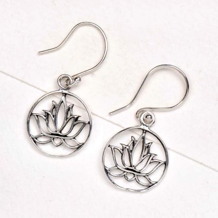 Lotus 92.5 Sterling silver Earrings Dangle Earrings