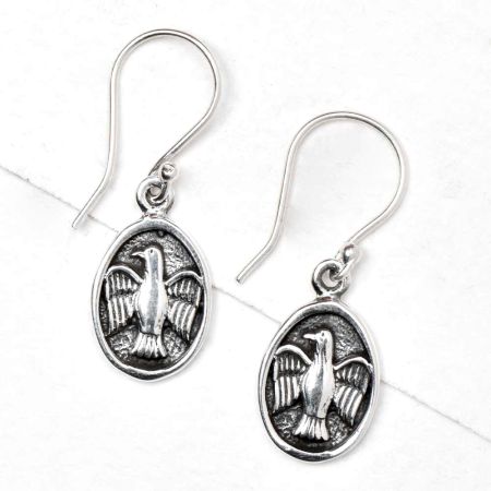 Flying Bird 92.5 Sterling Silver Drop Earrings For Women
