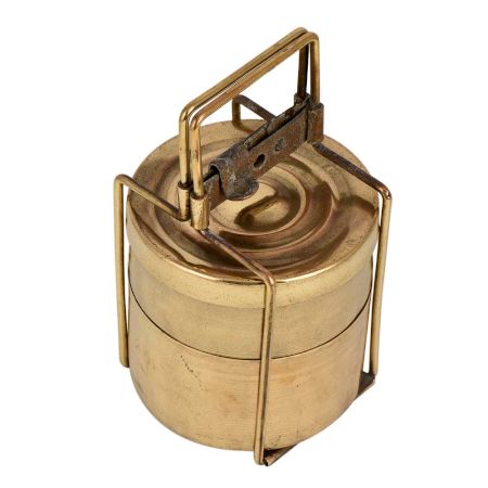 Traditional Double Container Brass Tiffin Box