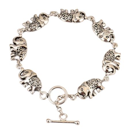 Elephant Charms 92.5 Sterling Silver Bracelet For Women