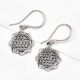 92.5 Sterling Silver Earrings in Floral Circular Sacred Flower Of Life Design
