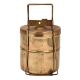 Two Tier Brass Tiffin Box With Metal Frame And lock