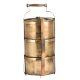 Four Cross Frame Brass Tiffin Box For Three Containers