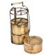 Four Cross Frame Brass Tiffin Box For Three Containers