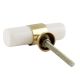 White Resin And Brass Tube Cabinet Knob
