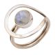 Rainbow Moonstone Gemstone 92.5 Sterling Silver Antique Handmade Adjustable Male Female Ring