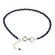 Navy Blue Lapiz Lazuli Beaded Bracelet With Extension Chain