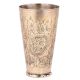 Rose Flower Etched Brass Lassi Glass Cup Home Decoration Glass