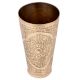 Engraved  Brass Lassi Glass Cup With  Many Small Flowers And Leaves