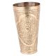 Engraved  Brass Lassi Glass Cup With  Many Small Flowers And Leaves