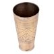 Handmade Brass Lassi Glass Cup With Triangular Leaves Pattern