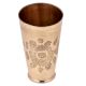 Big Flower Etched Golden Brass Lassi Glass Cup