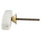 Oval White Stone with Brass Plates Knobs