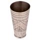 Traditional Brass Lassi Glass Cup With Etched And Dotted Rings Leaves Design