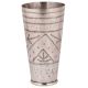 Traditional Brass Lassi Glass Cup With Etched And Dotted Rings Leaves Design