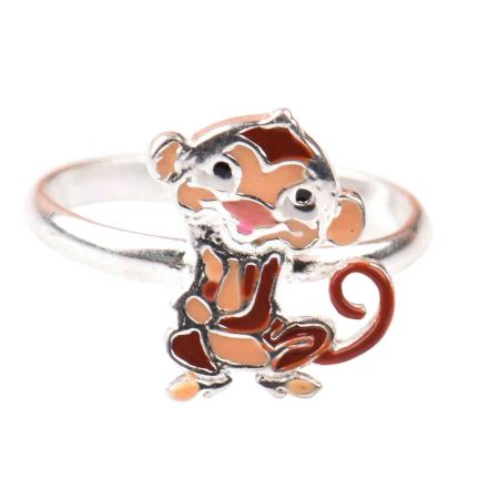 92.5 Sterling Silver Ring With Jerry Mouse Charm Kids Jewelry