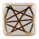White And Golden  Square Ceramic Floral Knobs