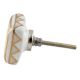 White And Golden Square Ceramic Floral Cabinet  Knobs