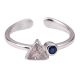 Adjustable 92.5 Sterling Silver Toe Ring With American Diamond and Tanzanite Stones (Pair)