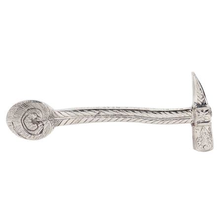 Brass Paper weight Long Floral carved Hammer Design Nickel Finish