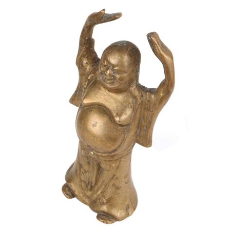 Brass Standing Laughing Buddha Statue